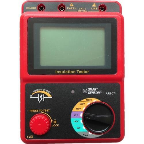 SMART Sensor AR907+ 50V-1000v Digital High Voltage Insulation Resistance Tester Meter Voltage Meter Megger Testing Multimeter
