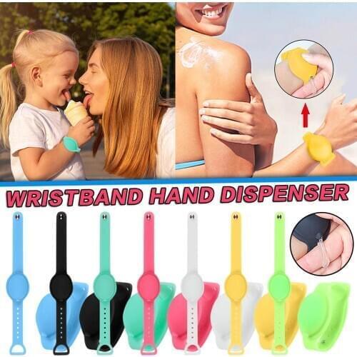 Wristband Hand Dispenser Hand Sanitizer Dispensing Silicone Wearable Dispenser Pumps Disinfectant Wristbands Hand Wrist Band