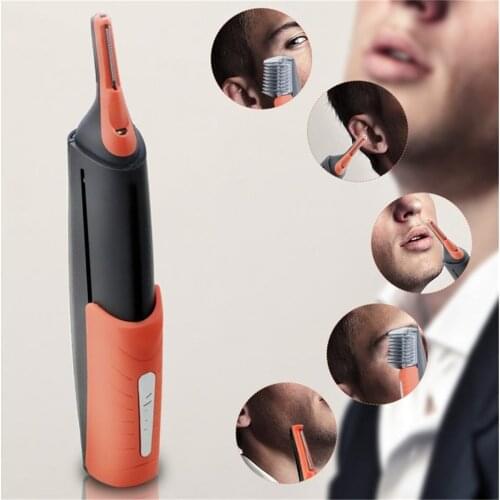 Dual End Trimmer Clipper Micro Personal Beard Hair Touch Trimmer Shaver Grooming Remover Anti-skid Control Handle LED Light