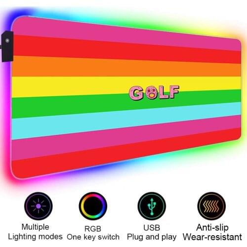 RGB Mouse Pad Gaming Tyler The Creator Golf Bees Computer Large Mousepad Backlit XXL Marble LED Gamer Decoracion Carpet Desk Mat