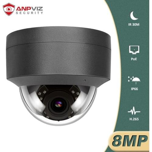 Anpviz 8MP POE Dome IP Security Camera ONVIF DHCP Outdoor/Home Weatherproof IP66 Night Vision IR 30m H.265 P2P