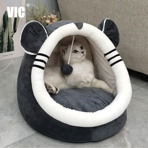 Pet Cat Bed Indoor Kitty House Cute animal Warm Small for cats Dogs Nest Collapsible Cat Cave Cute Sleeping Mats Winter Products