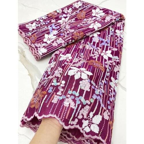 2021 Hot Fashion african Velvet Embroidered Sequins Mesh Lace Fabric Top Quality Sewing Material For Wedding Party Dress 4341B