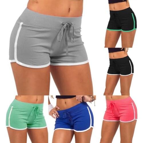 50% Hot Sales Summer Women Sports Shorts Gym Workout Drawstring Waistband Beach Hot Pants