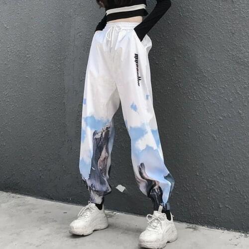 Cool Japan Trousers Autumn Mens Funny Loose Sweatpants Hip Hop Girl Straight Chinese Pants Korean Gothic Punk Pants Female