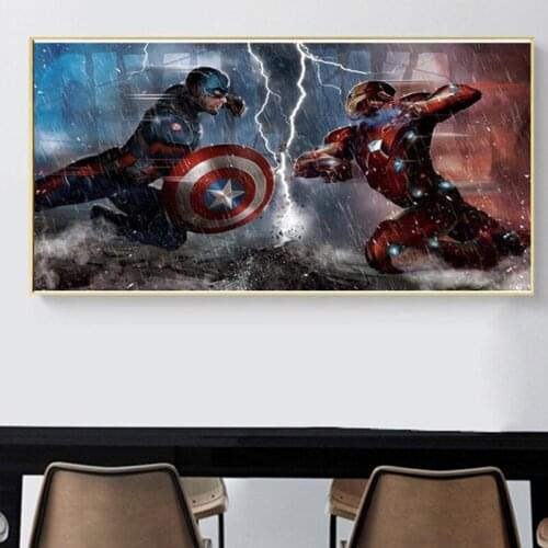 Avengers Superhero Marvel Captain America Iron Man Anime Poster Canvas Painting Print Art Wall Picture for Childrens Room Decor