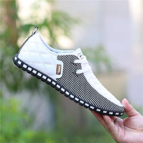 Mens Leather Shoes Spring Mens Loafers Breathable Lightweight Casual Sports Shoes Peas Shoes Pointed Toe Business Mens Shoes