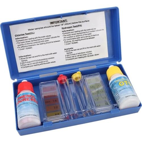 PH Chlorine Testing Kit Water Quality Test Box Accessories For Swimming Pool Dedicated Test Kit Accessories
