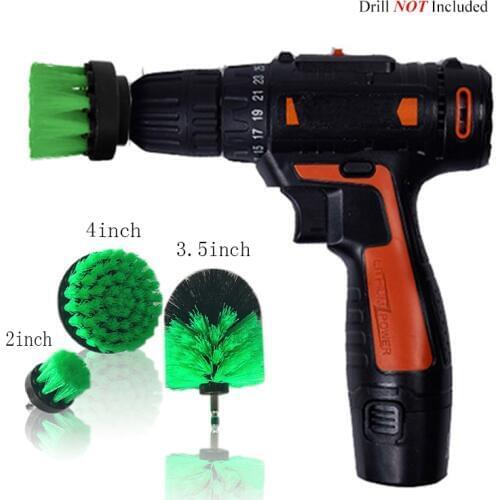 Power Scrubber Brush Set For Bathroom Drill Scrubber Brush For Cleaning Cordless Drill Attachment Kit Power Scrub Green