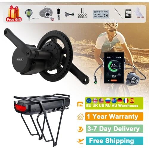 Ebike Mid Motor Kits BBS01B 36V 350W Bafang Electric Bicycle Conversion Parts 8FUN DIY E-Bike Mid Crank Drive Motor Accessories