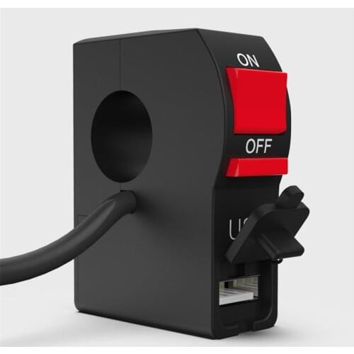 7/8" 22mm Motorcycle Switches Motorbike Headlight ON/OFF Button Connector Start Handlebar Controller Switch with 2.1A USB Charge