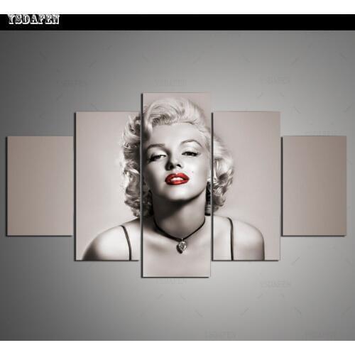 Drop Shipping Wall Decor Marilyn Monroe Canvas Painting Pictures Modular Paintings Wall Art Canvas Prints Framed art HG-332