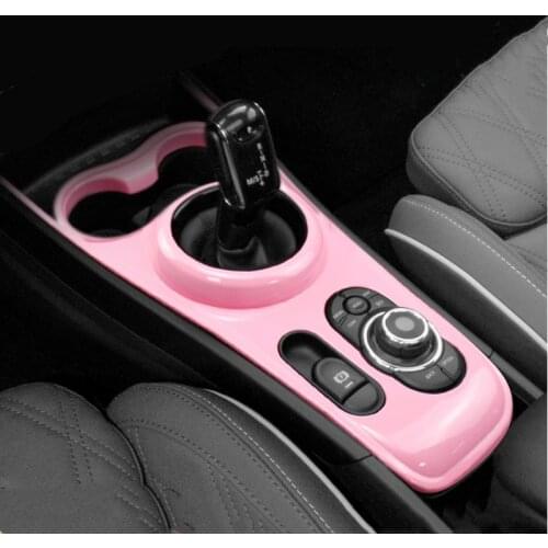 Pink Car Gear Panel Cover Drink Holder Sticker Moulding Trim for MINI Cooper Countryman F60 2017 2018 2019 2020 2021 Styling