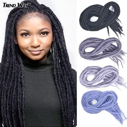 Trend Way Synthetic Hair 22inch Wool Soft Dreadlocks For Women Long Crochet Braiding Hair Extension 10/Strands For Men For Child