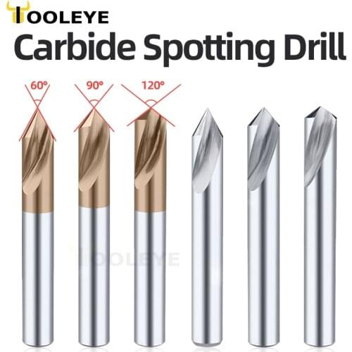 60/90/120 Tungsten Steel Centering Drill Carbide V-shaped Chamfer Groove Milling Cutter Machine Tool Milling And Drilling Tools