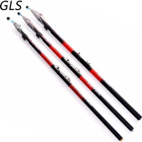 Carbon Fiber Fishing Rod 2.4/2.7/3.0/3.6/4.5/5.4/6.3M Stream Fishing Pole Superhard Telescopic Ultra Light Carp Fishing Pole