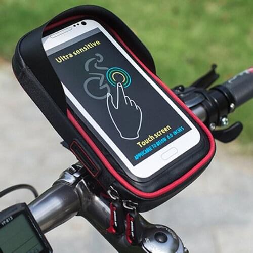 Bicycle phone mount bag waterproof bike telephone stand Rotatable bicycle frame bag