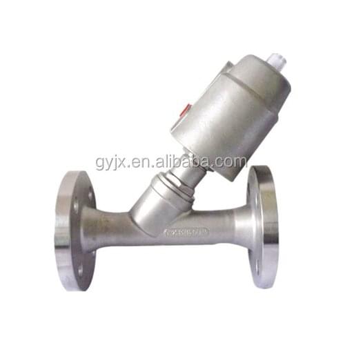 Y type flange pneumatic control piston angle seat valve made in China factory
