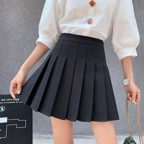 Pleated Skirt for Female Students 2021 Summer New TikTok Dance Plaid A- line Korean Style High Waist Short Skirt