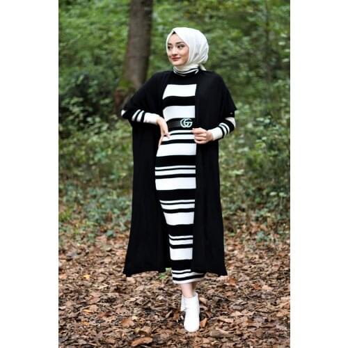 2 womens dress knitted dress, 2 women set, thick hot women dress, islaminter Autumn امرأة ستر Dubai Fashion English FREE SHİPP