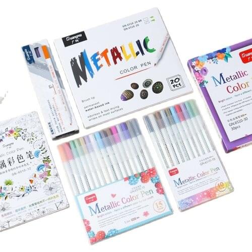 1PC Fineliner Metallic Marker Pen Liner Felt-tip Pens Brush List Diary For Drawing School Stationery Art Supplies