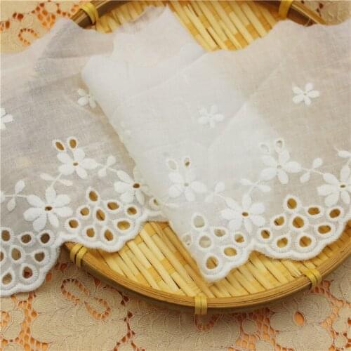 1Yard New hollow flower bead curtain skirt fabric cotton lace accessories rag diy splicing material decorative flower 12.5cm