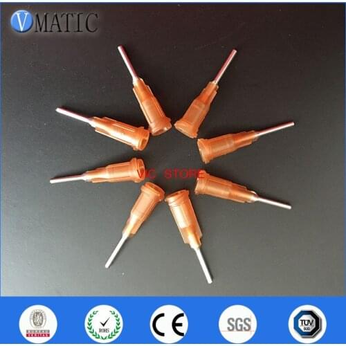 High Quality 100 Pcs Industrial Tips 15G Dispensing Needles Amber Color Glue Dispense Blunt Needle 1/2 Inch
