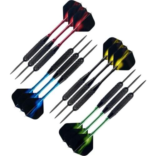12pcs/set Professional Darts Steel Tips Aluminum Shafts PET Flight for Electronic Dartboard Outdoor Indoor Games