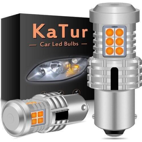 2x T20 7440 W21W LED Canbus No Errror Turn Signal Light Bulbs BA15S P21W BAU15S PY21W LED No Hyper Flash Car Lights Amber Yellow