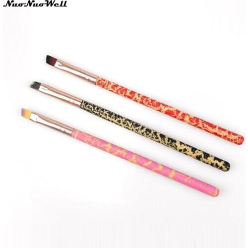 2pcs Small Size New Makeup Eyebrow Eye Shadow Brush Synthetic Hair Printing Wooden Handle Lip Makeup Brush Cosmetic Tools