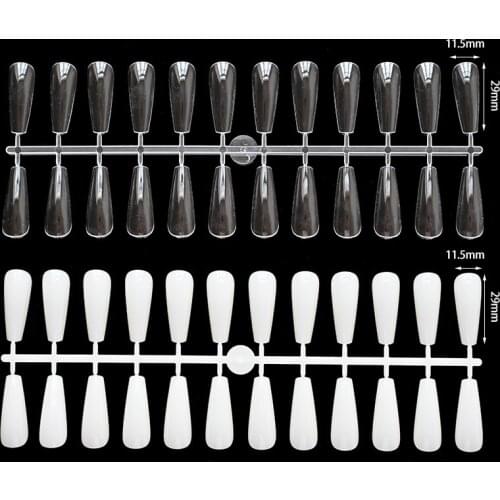 240 pcs/Pack False Nail Tips Nail Art Polish Color Card Acrylic Practice Chart Palette Clear+Nautral Practice Display Tools &*69