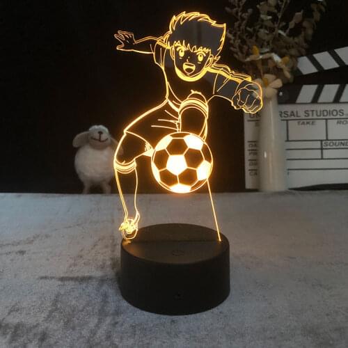 3D Night Light Alarm Clock Base Light Colorful Projector Atmosphere Customed Dropship Captain Tsubasa Ozora Tsubasa Delivery