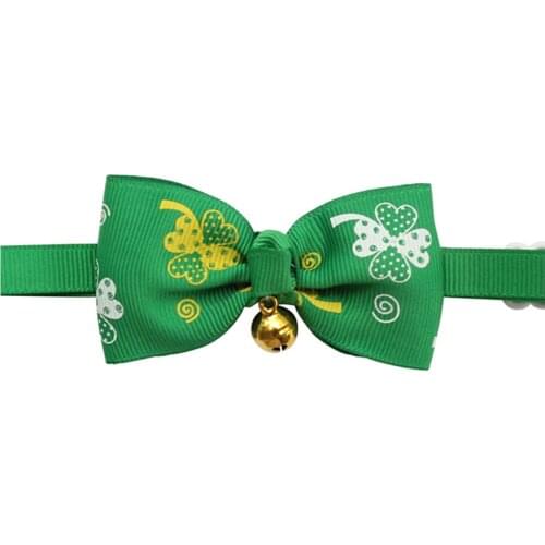 50PC/Lot St. Patricks Day Dog Bow Ties Clover Dog Grooming Accessories Cat Dog Bowties Neckties Pet Supplies