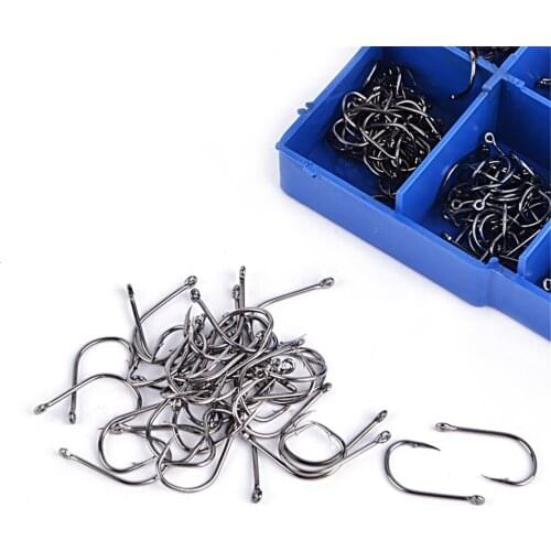 500Pcs/Lot Barbed Fishing Hooks Carp Single Fishihook Set 3#-12# Fly Fishing Accessories Carbon Steel Jig Sea Fly Fishing Hooks