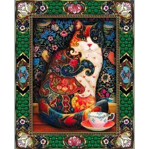 5D DIY Diamond painting Crystal Cartoon animal cat Full Drill Rhinestone cross stitch kits embroider Crafts for child