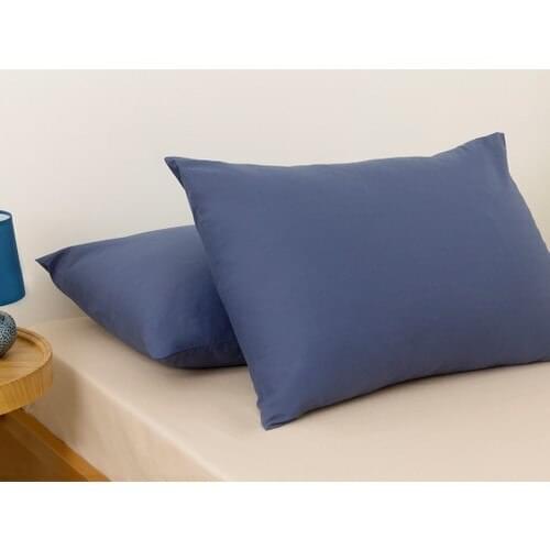 English Home Flat Cotton 2'li Pillow Case 50 X70 cm Night Blue
