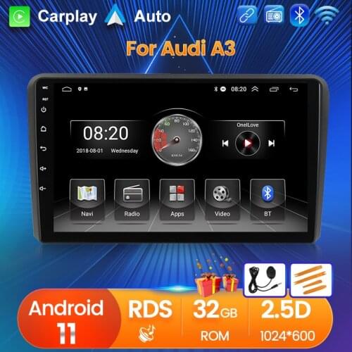 Car GPS Radio stereo player Android 2din For Audi A3 8P 2003-2012 S3 2006-2012 Navigation Multimedia SWC WIFI