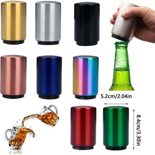 Automatic Beer Bottle Opener Beverage Opener Stainless Steel Push Down Openers Wine Beer Soda Cap Openers bar Kitchen Gadgets