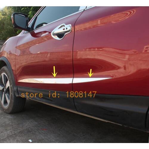 Car style stainless steel Side Door Body trim stick Strip Molding Stream lamp panel bumper For Nissan Qashqai j11 2016 2017 2018