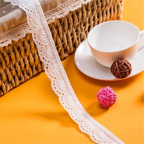 Hollow Out Affordable Cotton Embroidered Clothing Lace Accessories DIY Home Curtain Decoration Fabric Width2.6cm 15Yards/lot