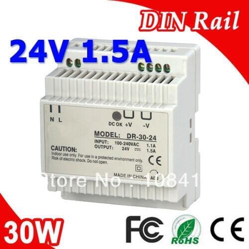 DR-30-24 LED Din Rail Switch Power Supply 24V 1.5A 30W Output