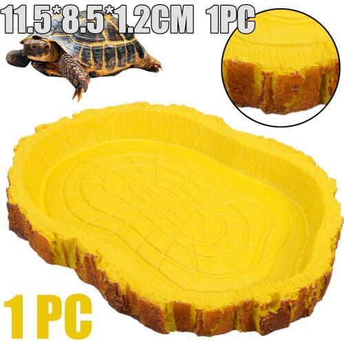 11.5*8.5*1.2CM Reptile Tortoise Water Dish Food Tray Bowl Amphibians Lizard Tortoise Water Drinking Resin Dish