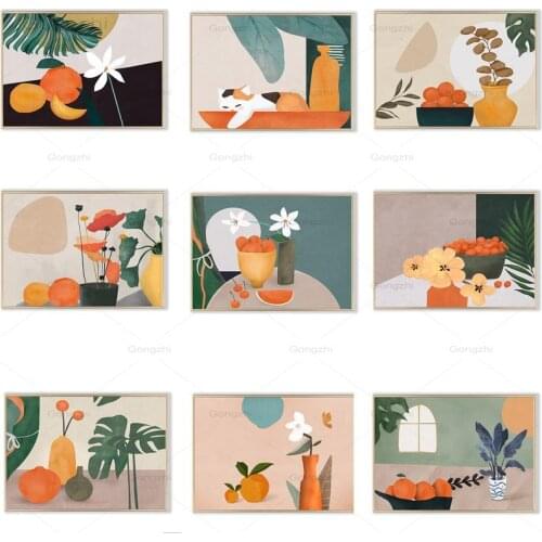 Bohemia Style Fruit Dish Nordic Poster Still Life Canvas Painting and Prints Kitchen Wall Art Picture for Dining Room Home Decor