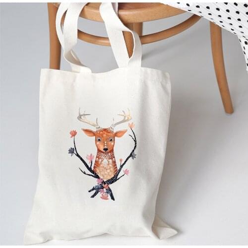 Large Canvas Vintage Shoulder Bag Women Harajuku Printed Tote Shopping Bag Vegan Aesthetic Handbags Lady Eco Foldable Book Bags