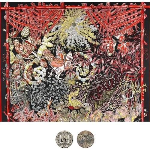 Retro big scarfs 130*130cm Twill Silk Scarf Women Twill Scarf 130cm Large Size Scarves 100% Silk Designer Scarf Shawl