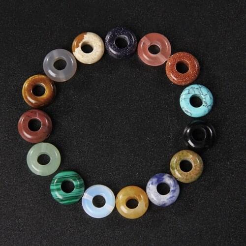 11mm Hollow Out Beads Natural Big Hole Round Malachite Jaspers Stone Spacer Beads Charm Pendant For Jewelry Making Accessories