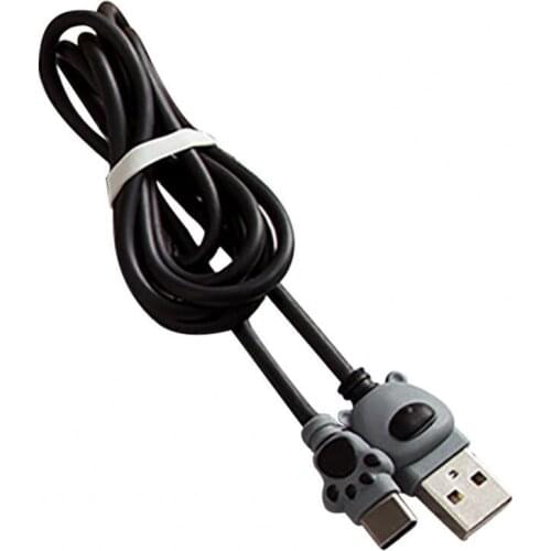 1m Data Cable Cartoon Bear Paw Design 2.1A Type-C Fast Charging Cord Wire for Mobile Phones