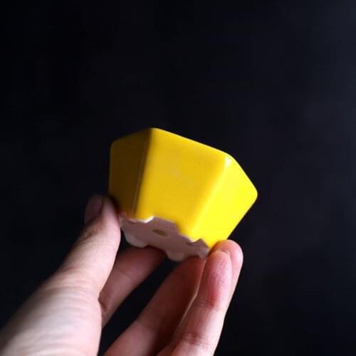 Chinese Exquisite Small Flowerpot Succulent Orchid Bucket Six Square Bonsai Pot Mini Ceramic Desktop Decoration Potted Plant