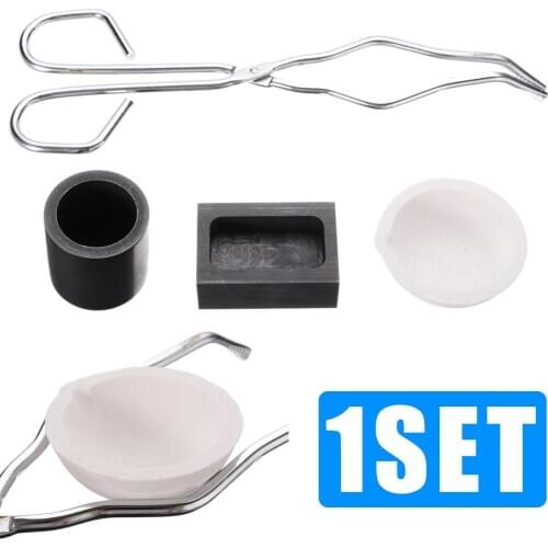 16OZ Gold Graphite Crucible Cup Tongs Smelting Bowl Ingot Mold Set Melting Casting Kit Jewelry Design Repair Tool