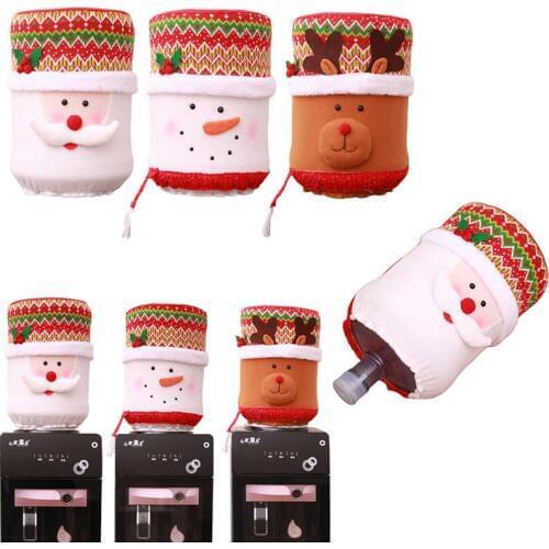 New Hot Drinking Bucket Cartoon Snowman Dust Cover Christmas Home Decorations Santa Claus Elk Water Dispenser Barrel Cover